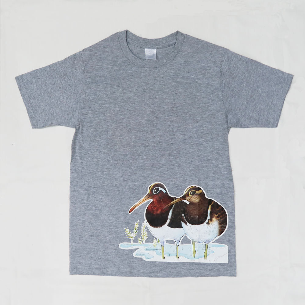 彩鷸親子 T-Shirt (灰色) Greater Painted-snipe Family T-shirt (Grey)
