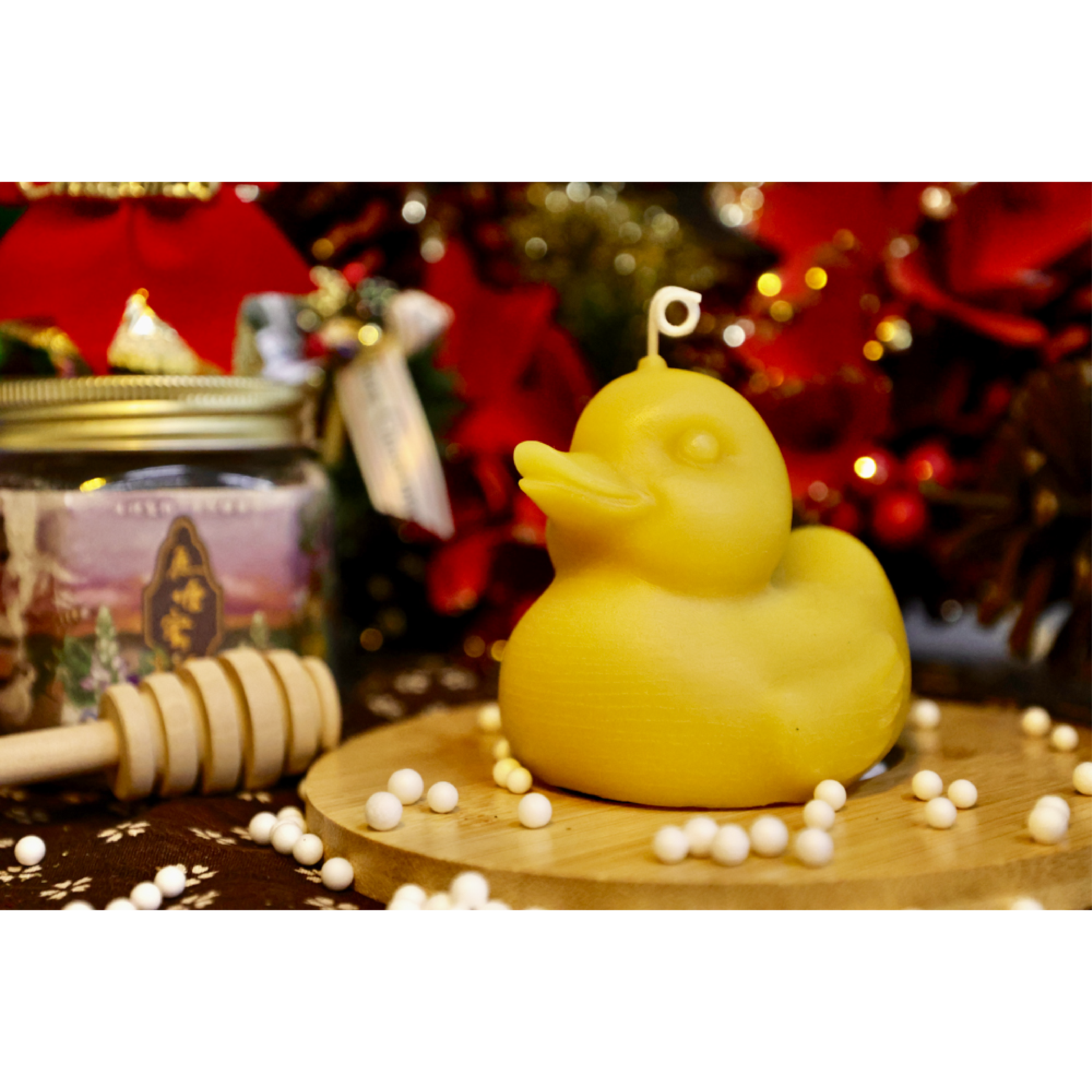 【魚塘蜜語】小鴨造型蜂蠟蠟燭   Beeswax Duck Shaped Candle