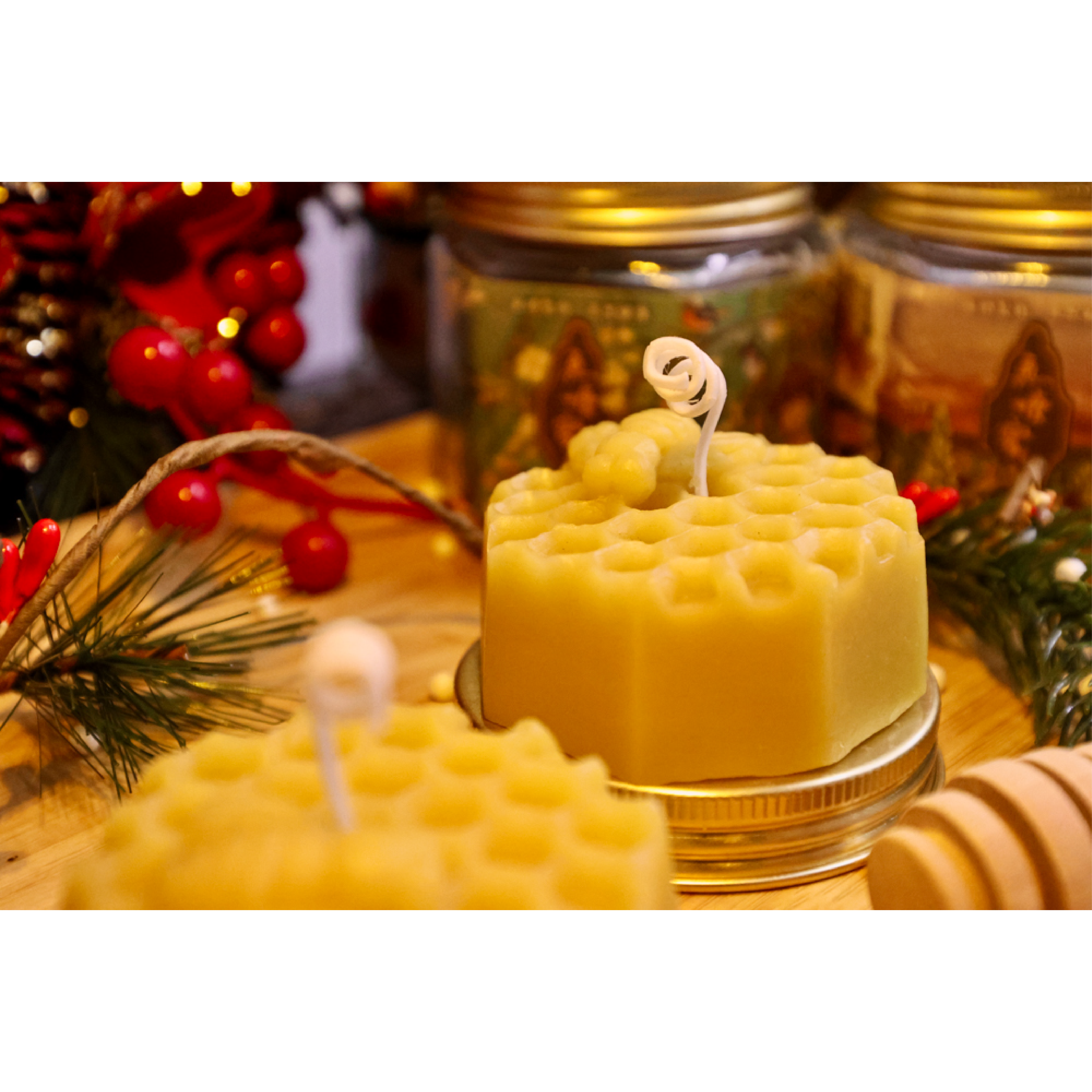 【魚塘蜜語】蜂巢造型蜂蠟蠟燭  Beeswax Hive Shaped Candle
